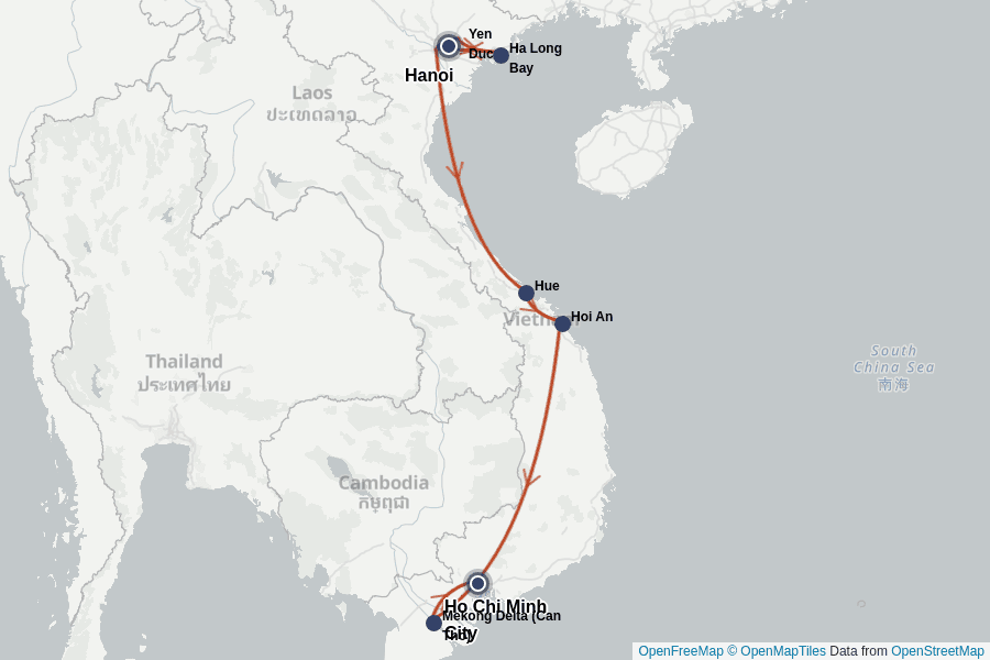 Itinerary Map image for Vietnam Kompakt: Die Höhepunkte des Landes