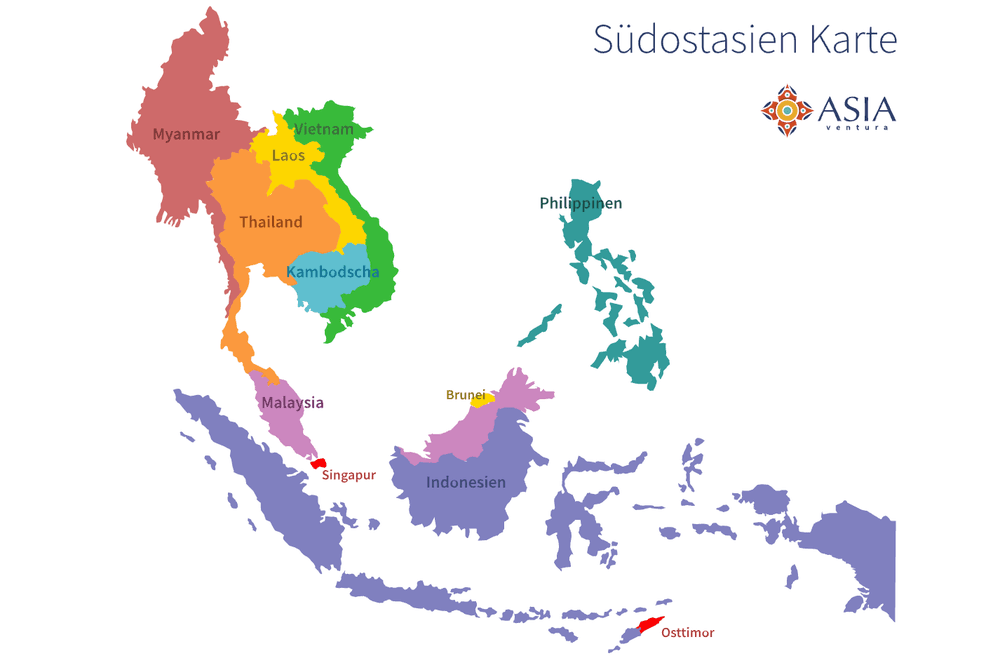 Südostasien, Karte