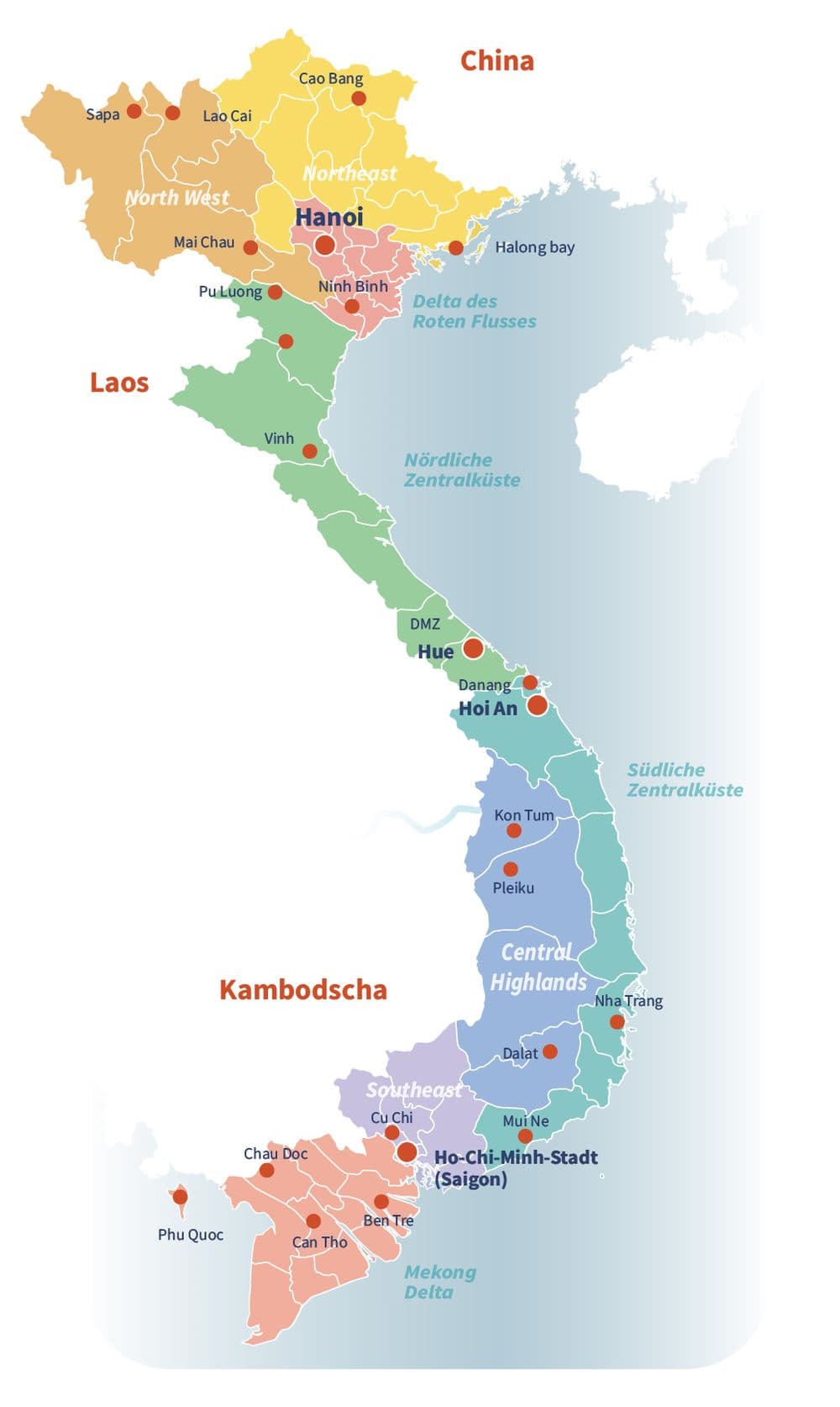 Vietnam Karte Vietnam Map DE