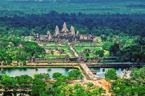Angkor wat cambodia aerial